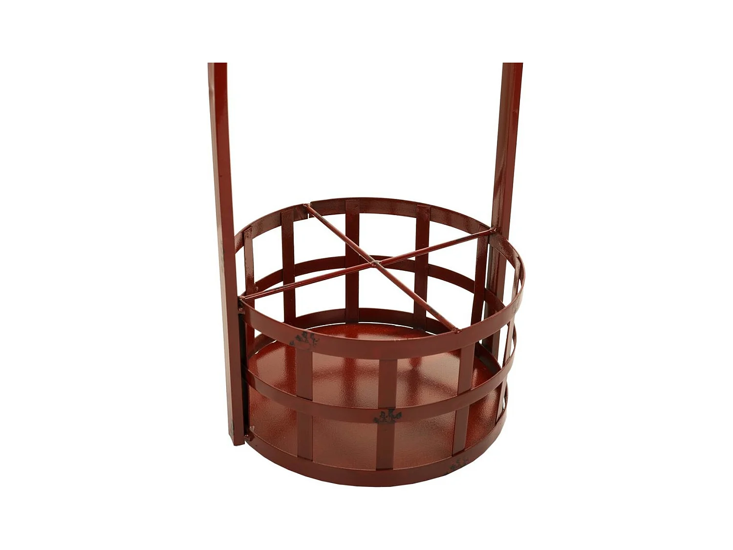Table casier à bouteilles en métal rouge 42x42x60h