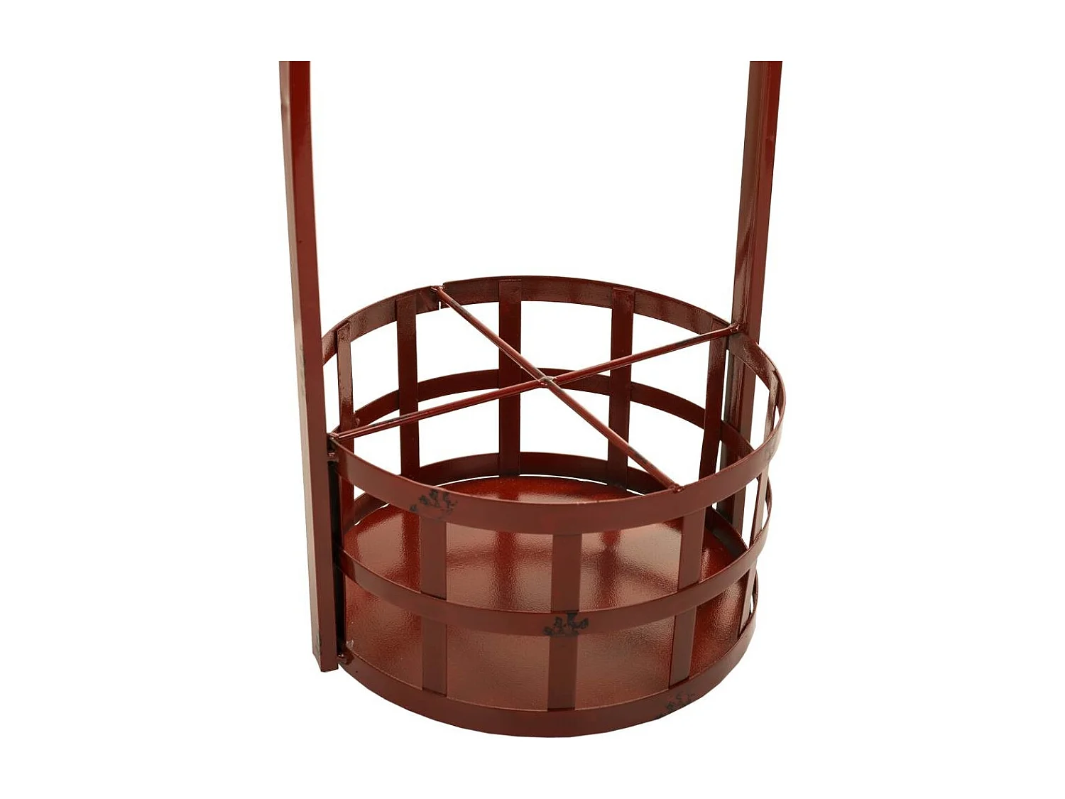 Roter Weinregaltisch aus Metall, 42x42x60h cm