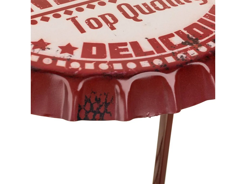 Roter Weinregaltisch aus Metall, 42x42x60h cm