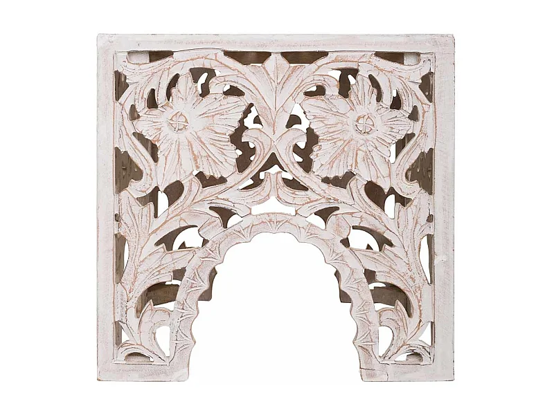 Tavolino in legno bianco fatto a mano 45x45x45h