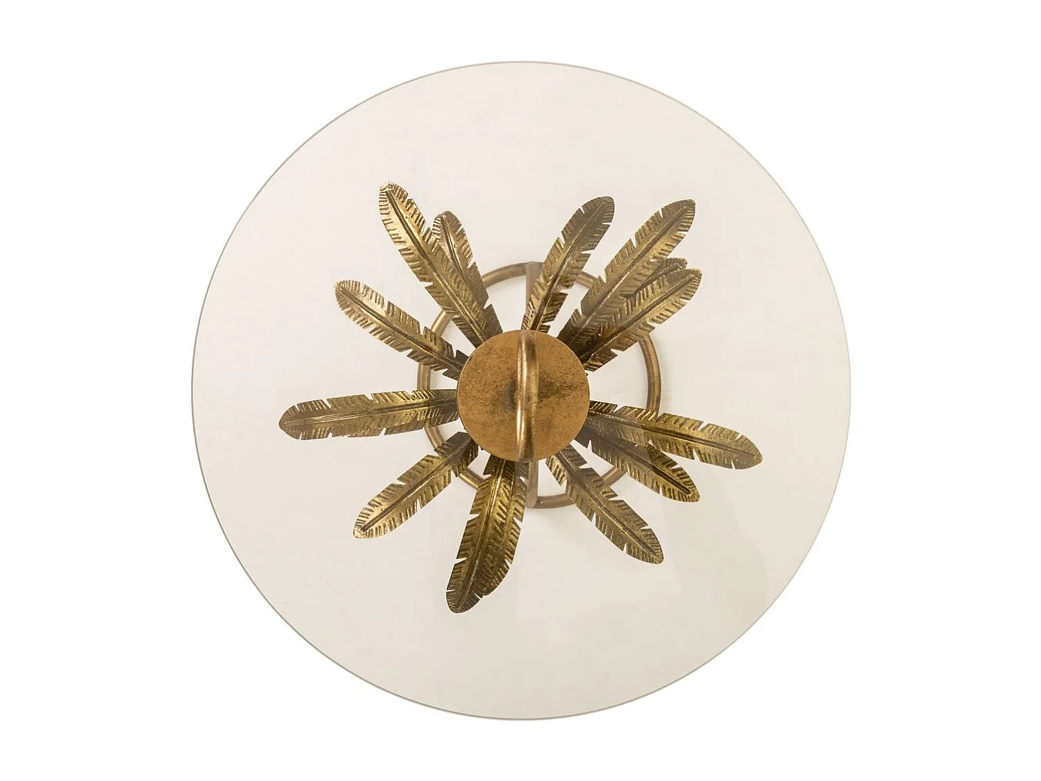 Goldfarbener Tisch aus Metall und Glas, 50 x 50 x 70,5 h cm