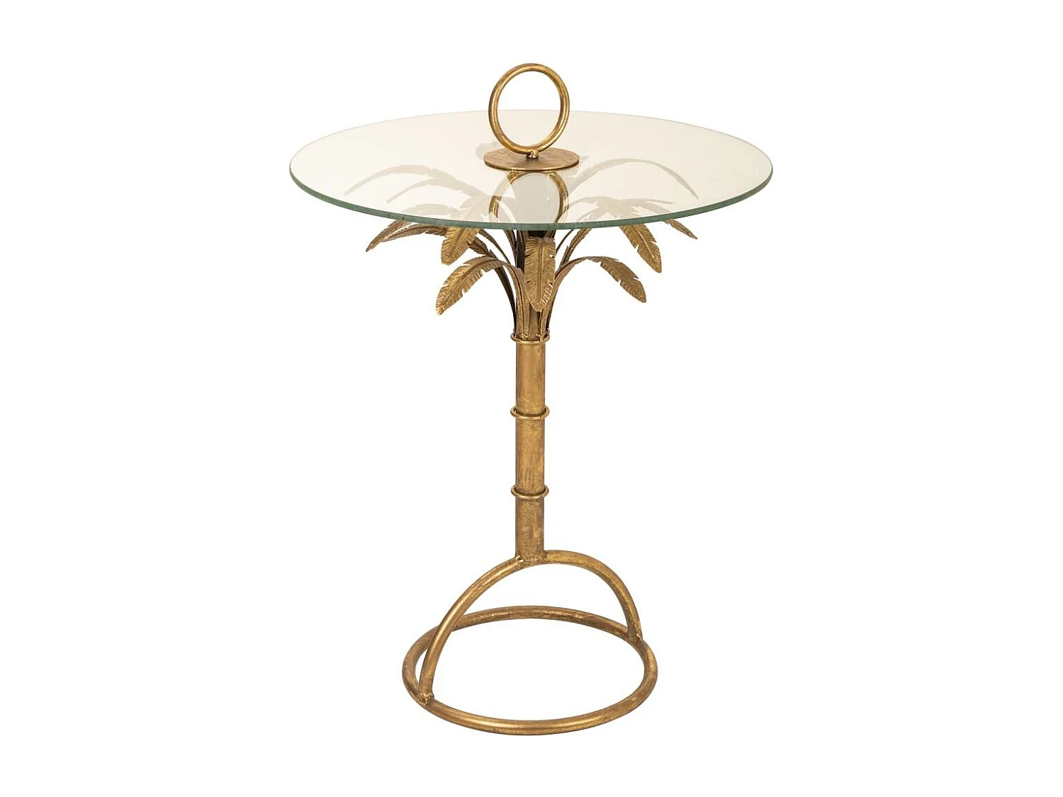 Table en métal et verre doré 50x50x70.5h