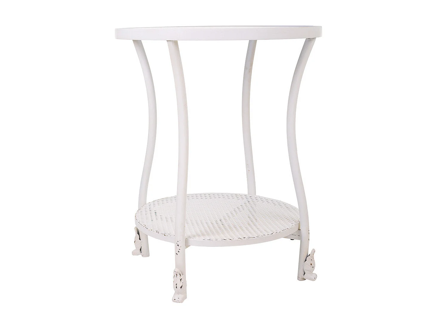 Tavolino in metallo bianco 50x50x60h