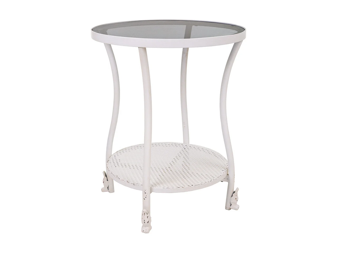 Tavolino in metallo bianco 50x50x60h