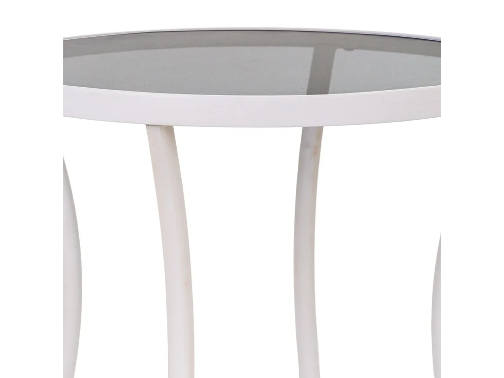 Tavolino in metallo bianco 50x50x60h