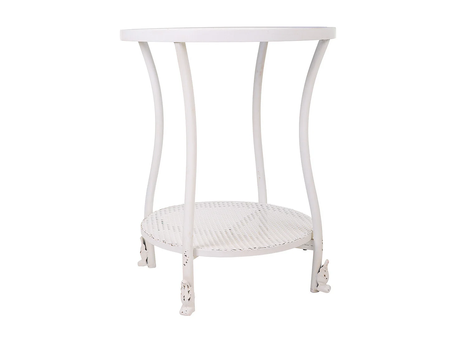 Mesa de centro de metal branco 50x50x60