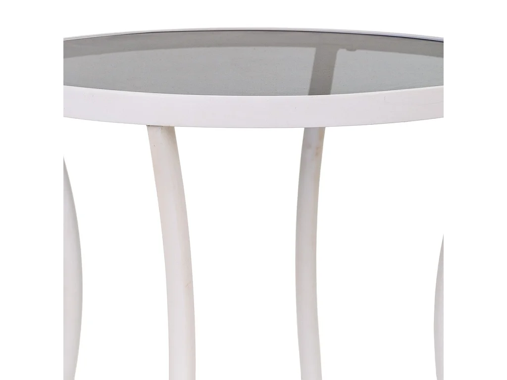 Mesa de centro de metal branco 50x50x60