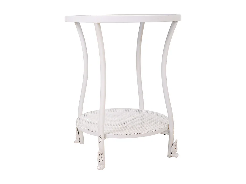 Tavolino in metallo bianco 50x50x60h