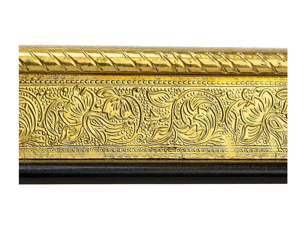 Beistelltisch aus goldgeprÃ¤gtem Metall, 38x38x12h cm