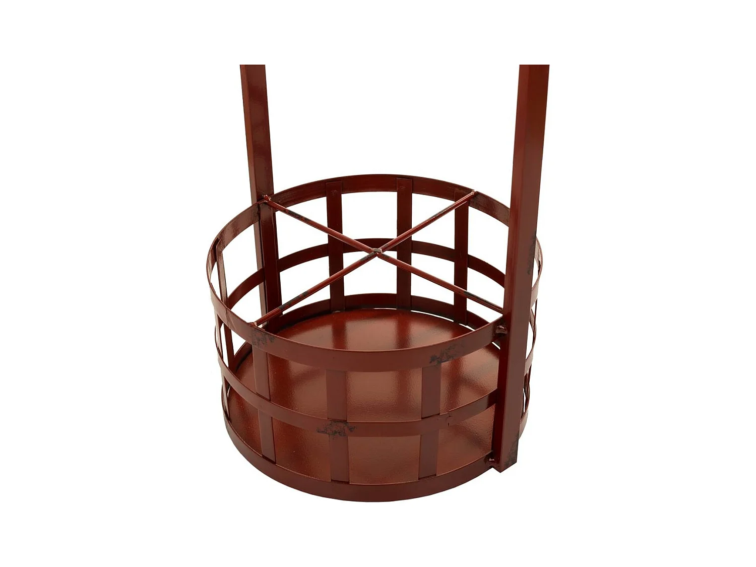 Table casier à bouteilles en métal rouge 42x42x60h
