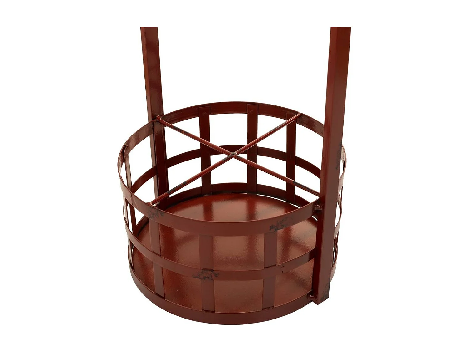 Tavolo portabottiglie in metallo rosso 42x42x60h