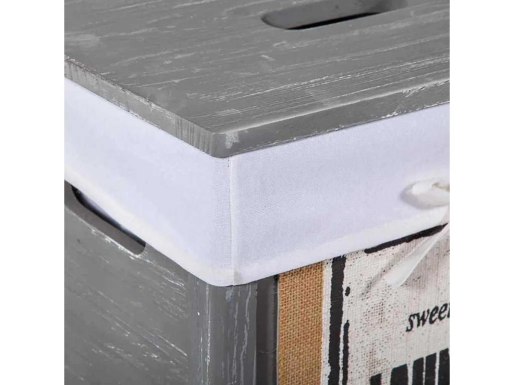 Garderobenset und 5 graue Holzkörbe