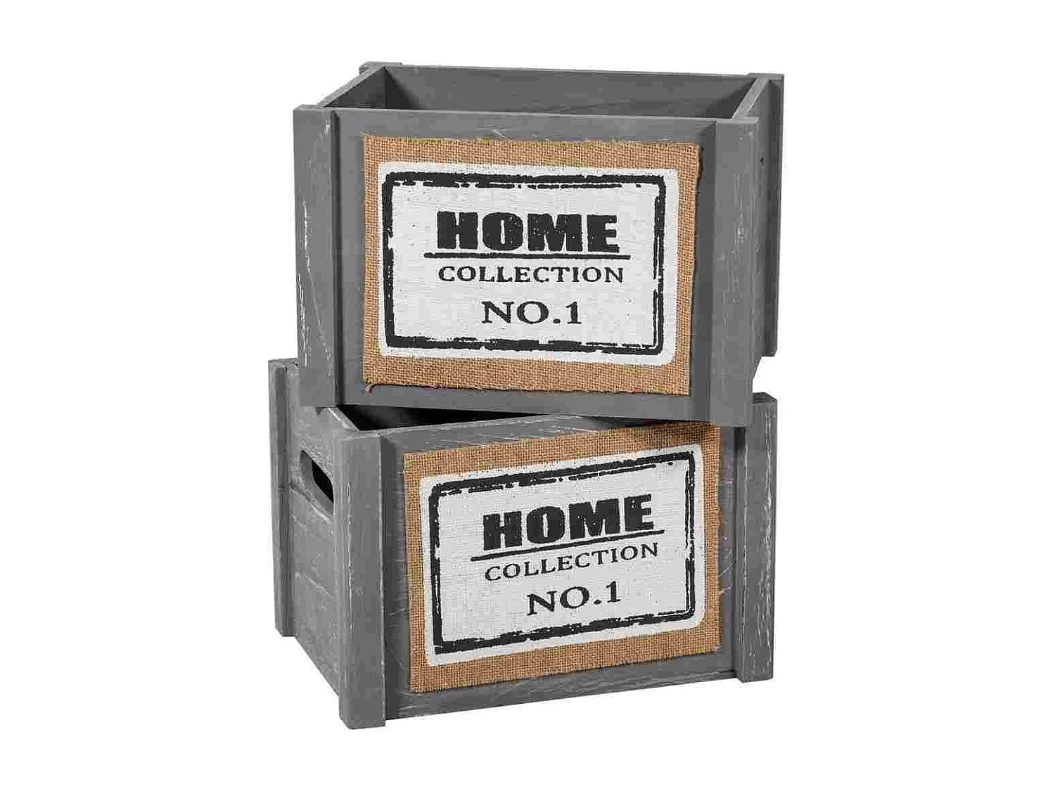 Conjunto de guarda-roupa e 5 cestos de madeira cinza