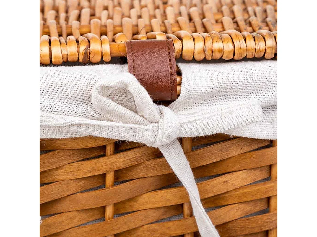 Set di 3 cesti portabiancheria in vimini marrone