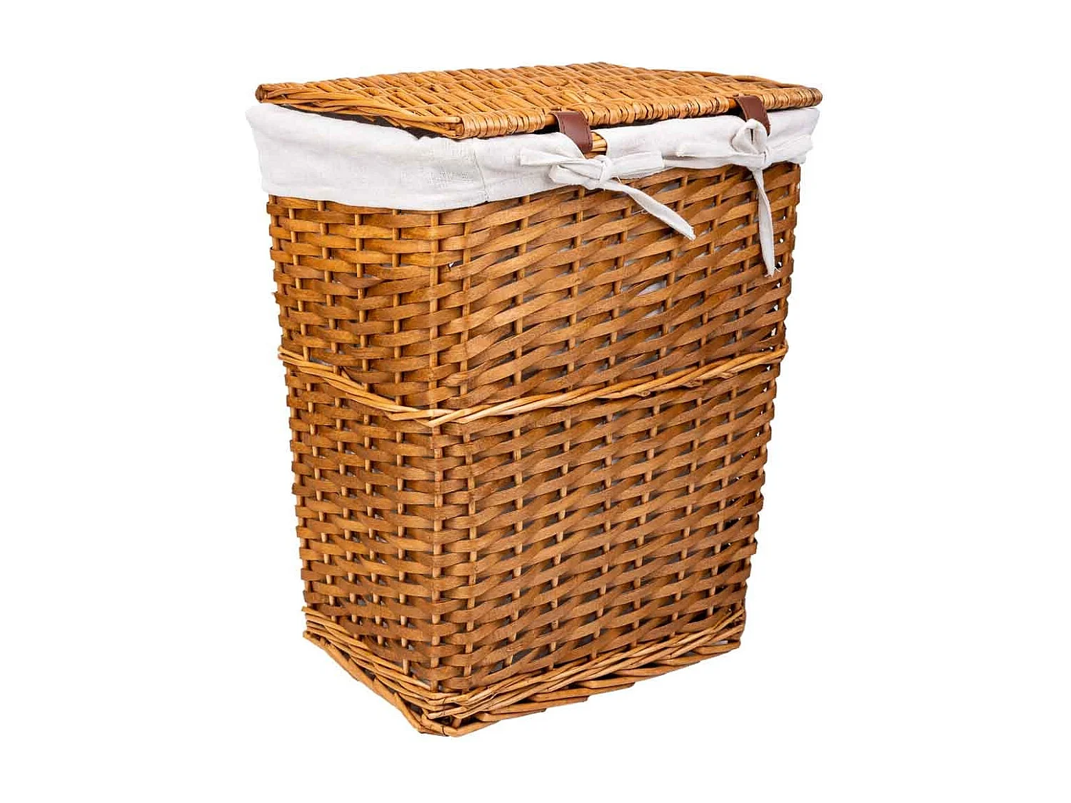 Set di 3 cesti portabiancheria in vimini marrone