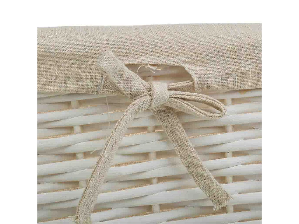 Ensemble de 3 paniers en osier blanc doublés