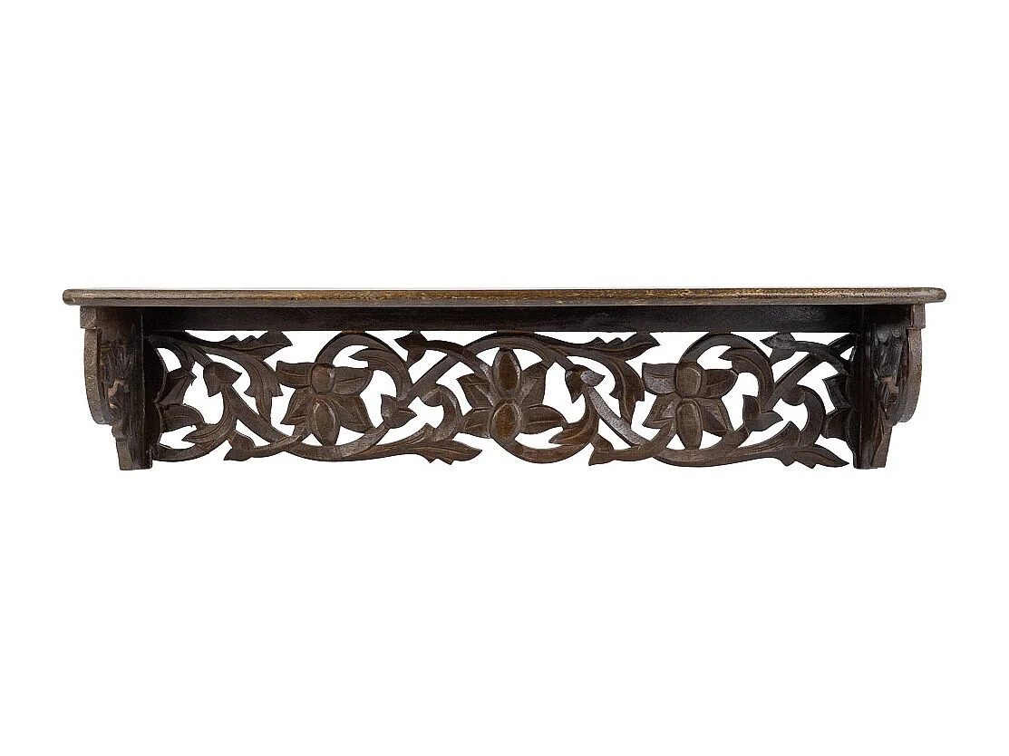 Prateleira de madeira castanha 60x15x13h cm