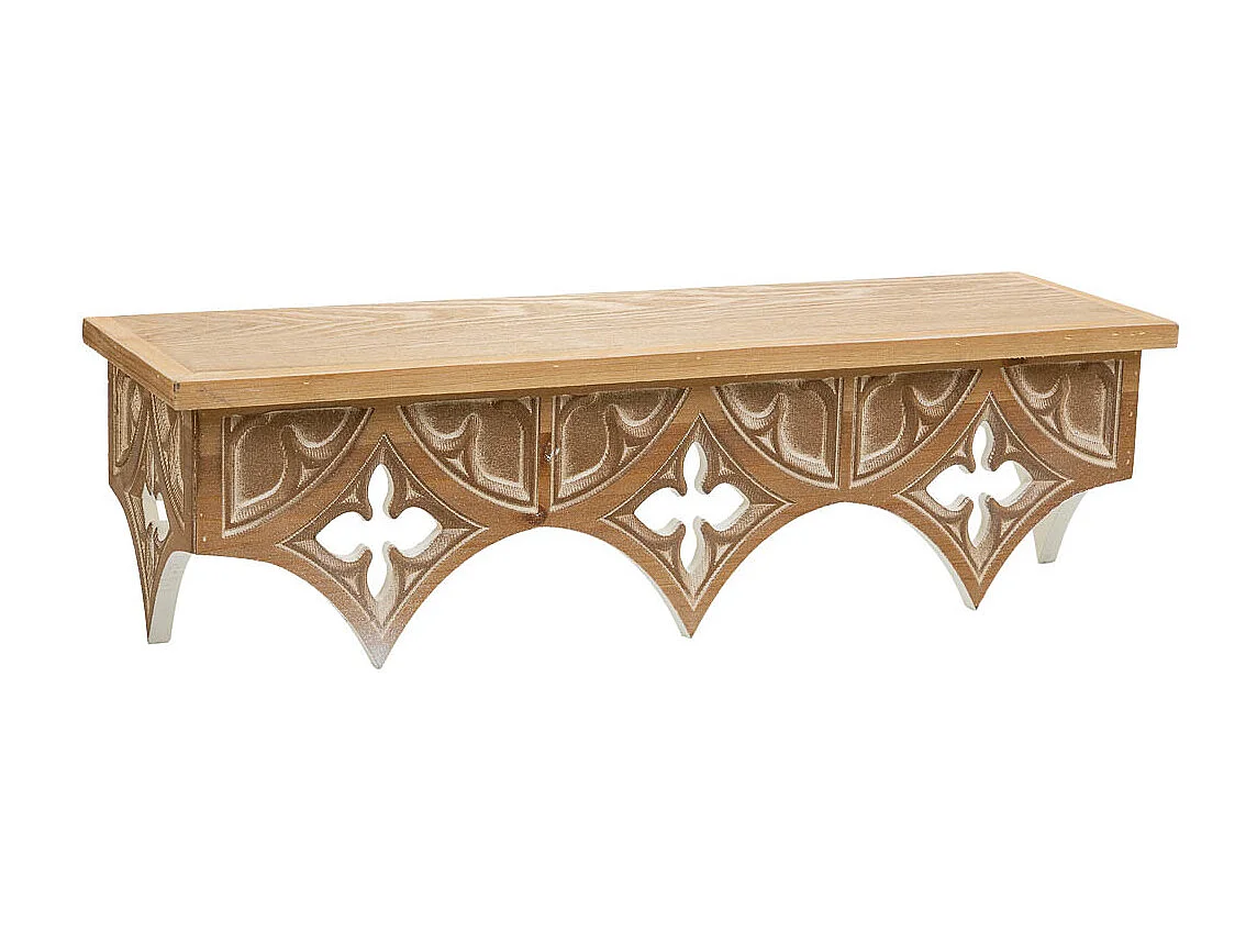 Repisa de madera marrón  60x18x17h cm
