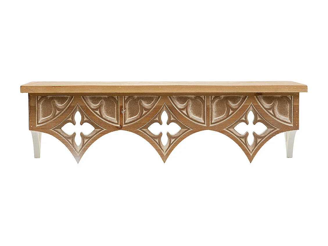 Repisa de madera marrón  60x18x17h cm