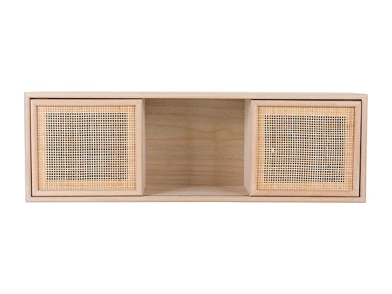 Scaffale da muro in legno marrone e griglia 81x17,5x26h