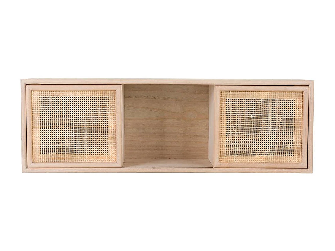 Étagère murale en bois et grille marron 81x17.5x26h