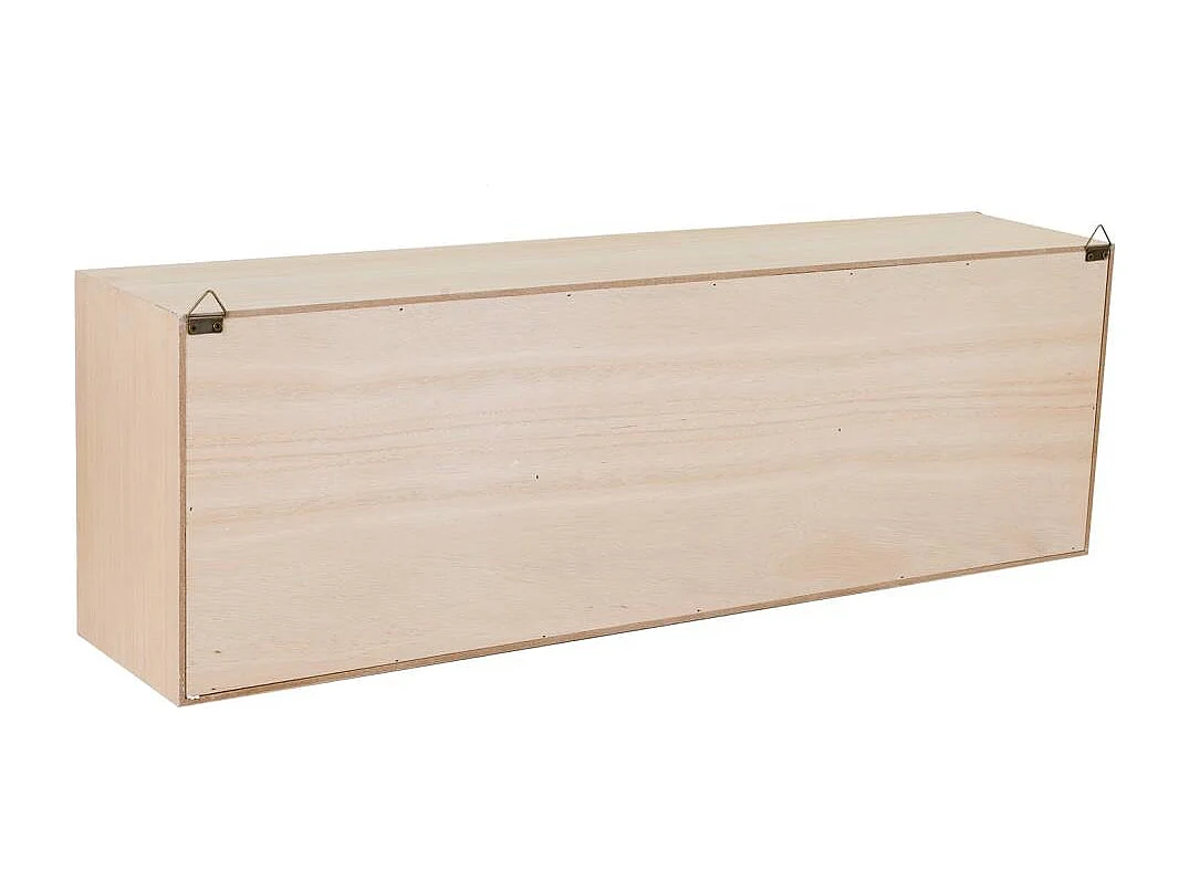 Étagère murale en bois et grille marron 81x17.5x26h