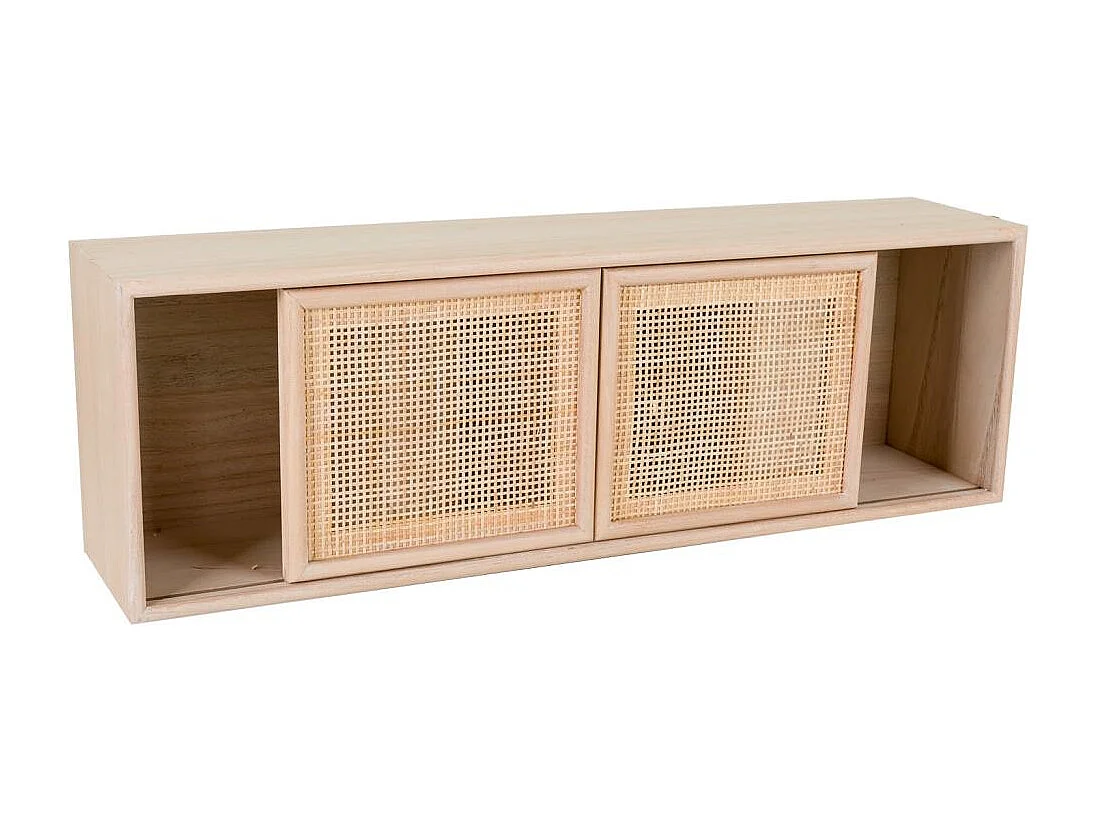 Prateleira de madeira marrom e grade 81x17,5x26