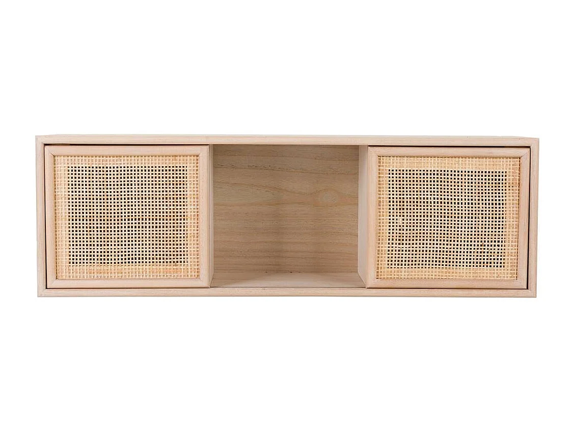 Wandregal aus Holz und Gitter braun 81x17.5x26h cm