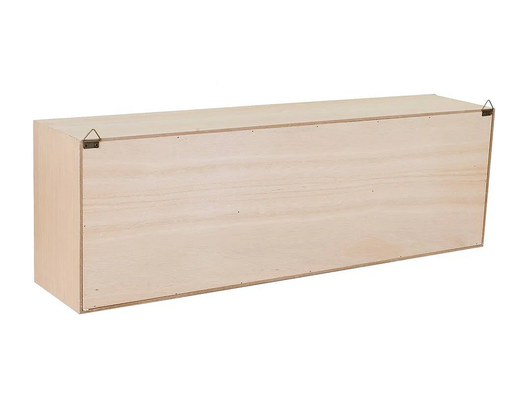 Wandregal aus Holz und Gitter braun 81x17.5x26h cm