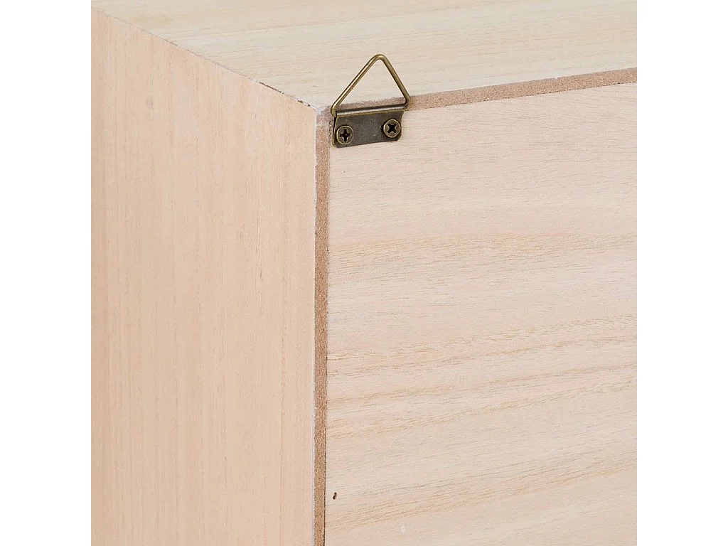 Wandregal aus Holz und Gitter braun 81x17.5x26h cm