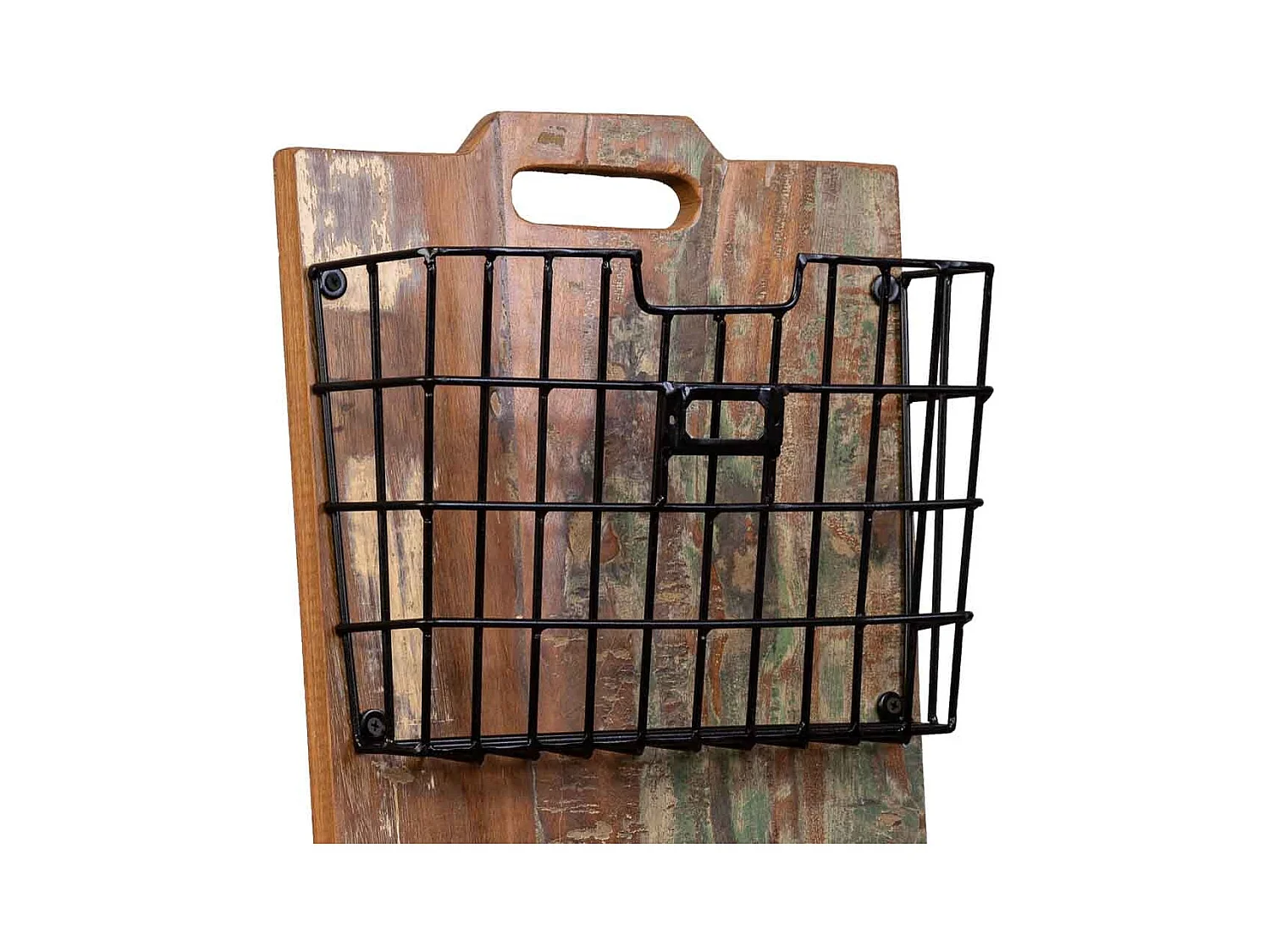 Étagère en bois et métal marron 33x10x90h