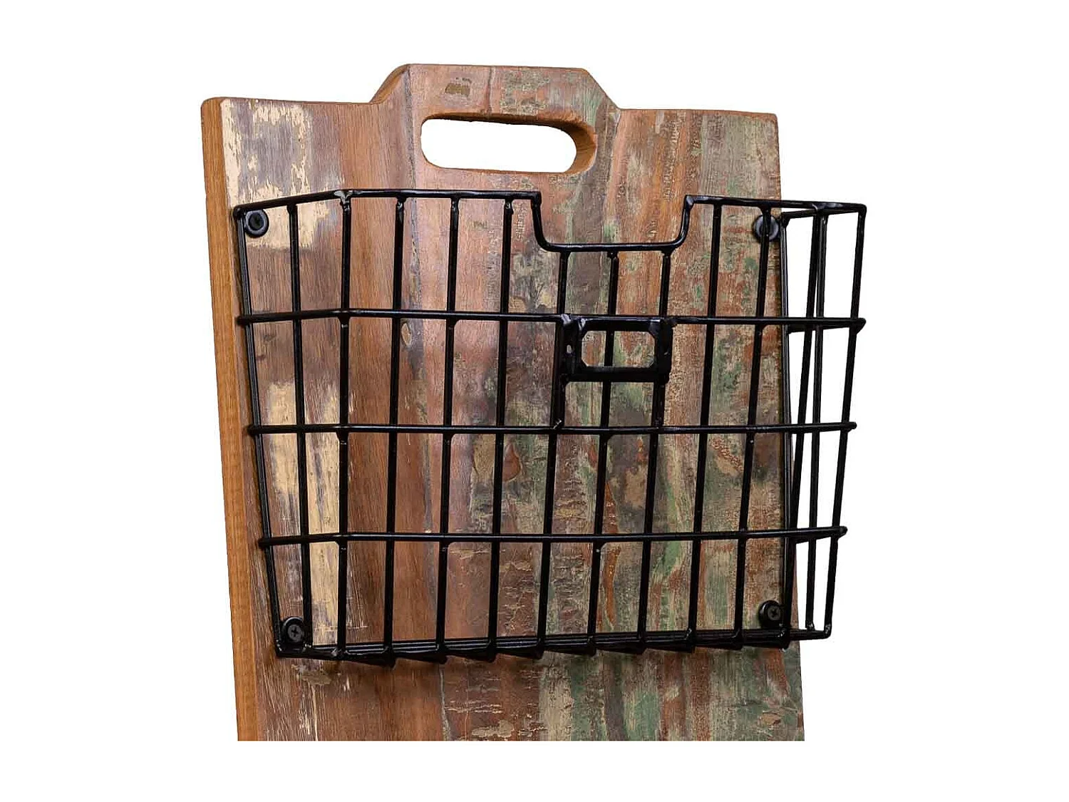 Scaffale in legno e metallo marrone 33x10x90h