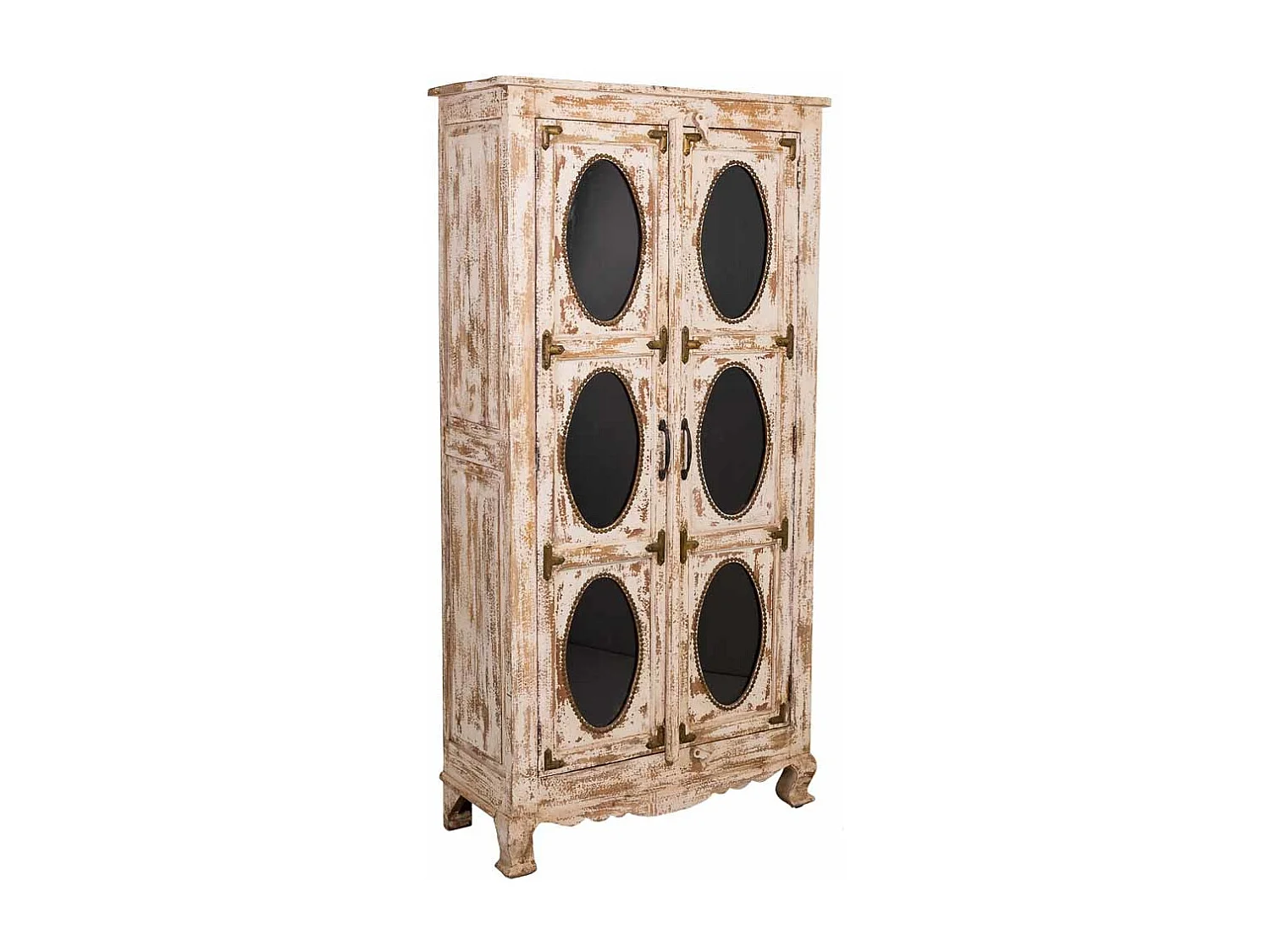 Braune Holzvitrine 91x40x183h cm