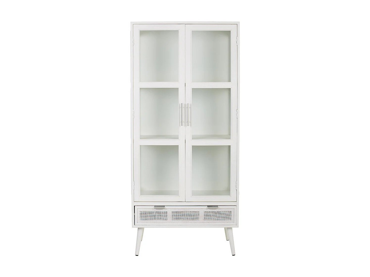 Vitrine en bois et treillis blanc 72x40.5x158.5h