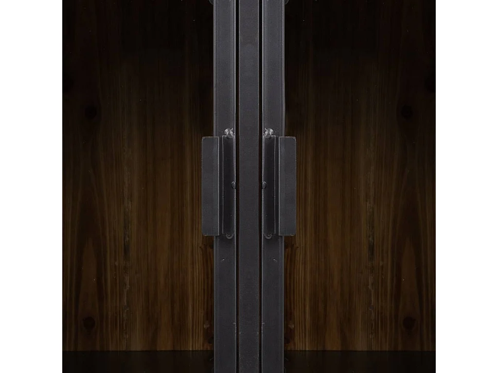 Vitrine en métal et bois noir 123.5x41.5x120h