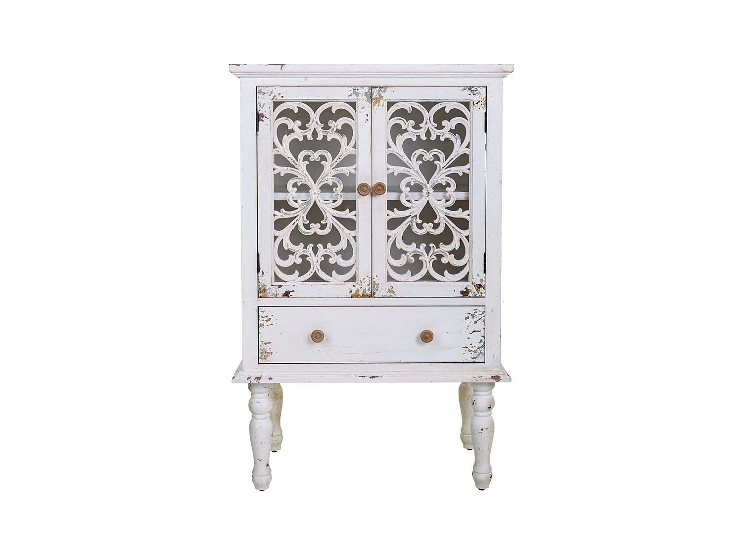 Vetrina in legno bianco 71x40x111h