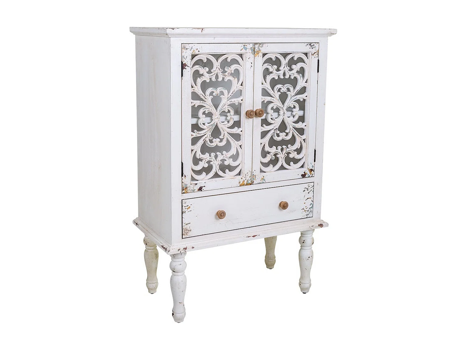 Vetrina in legno bianco 71x40x111h