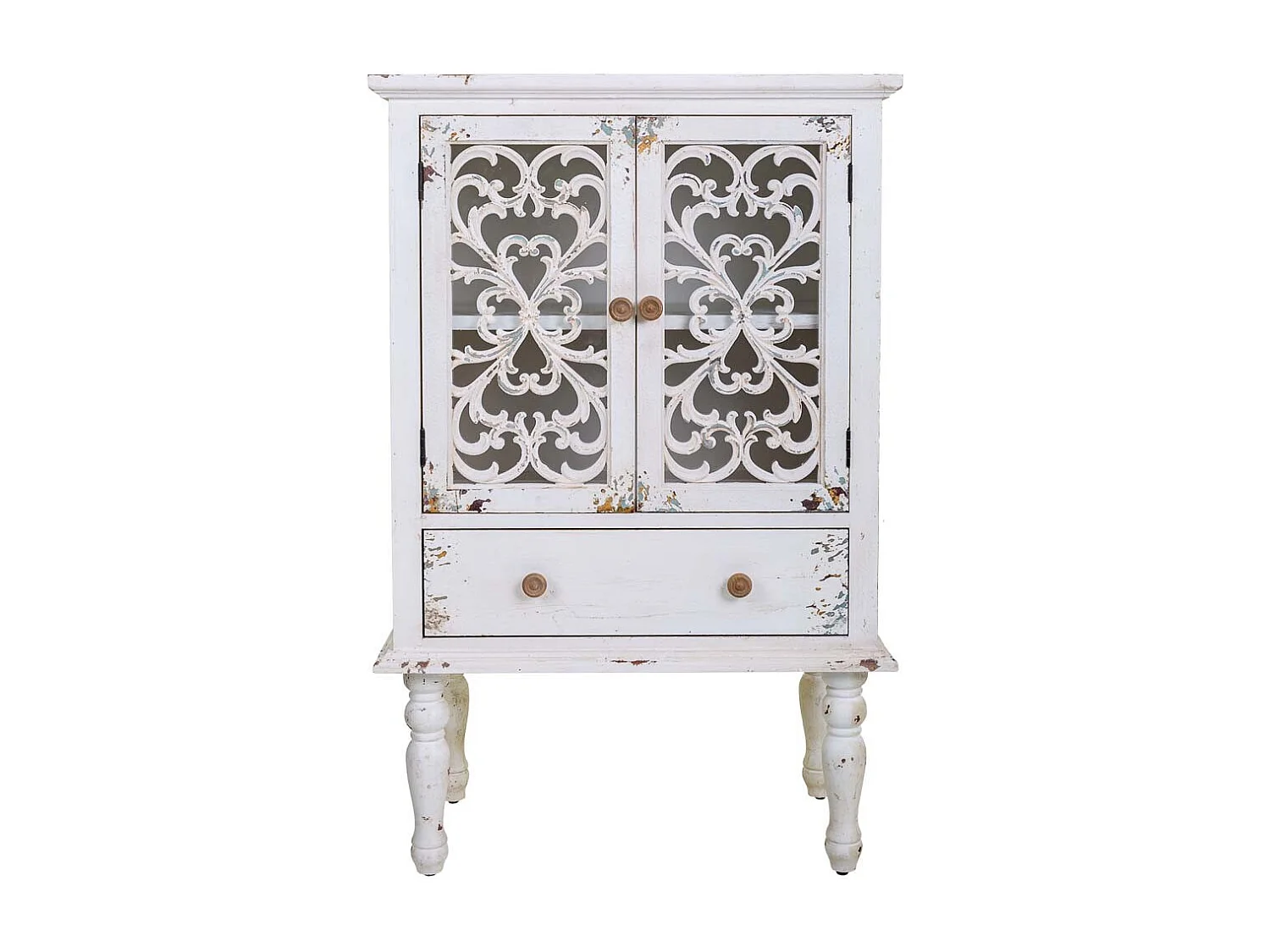 Vetrina in legno bianco 71x40x111h