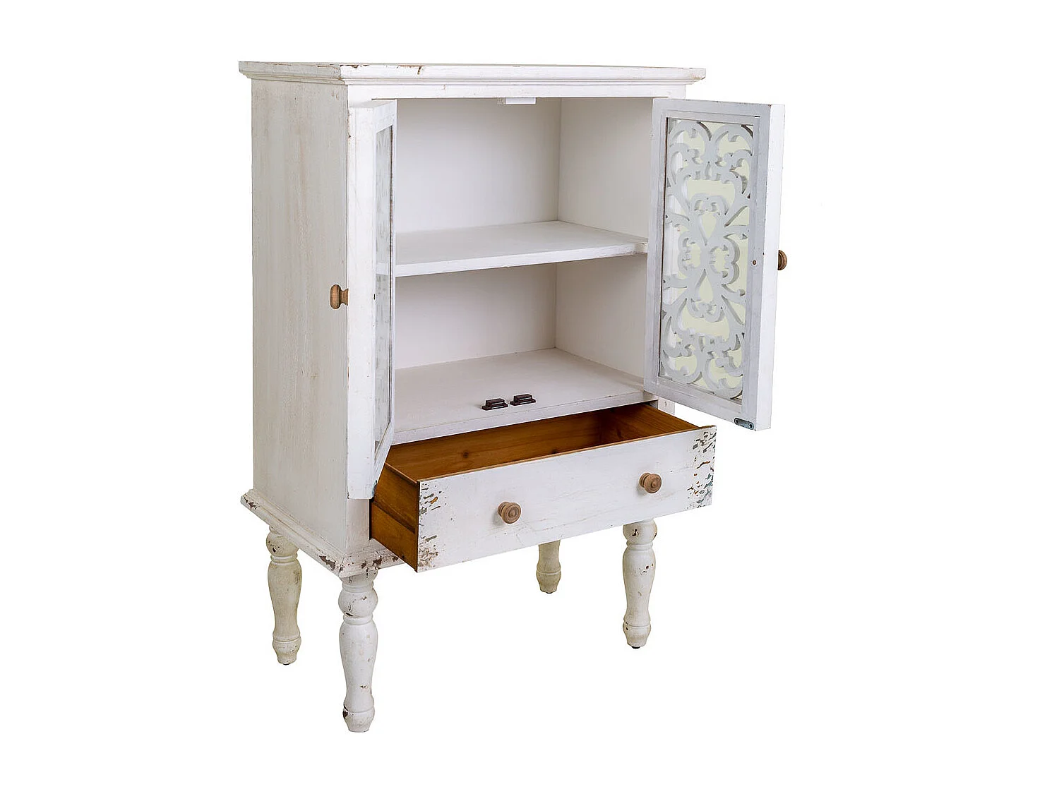 Vetrina in legno bianco 71x40x111h