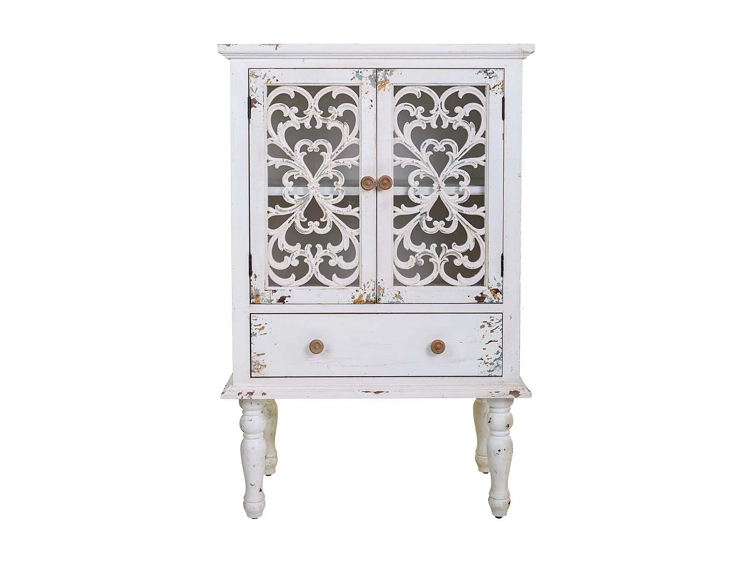Vetrina in legno bianco 71x40x111h
