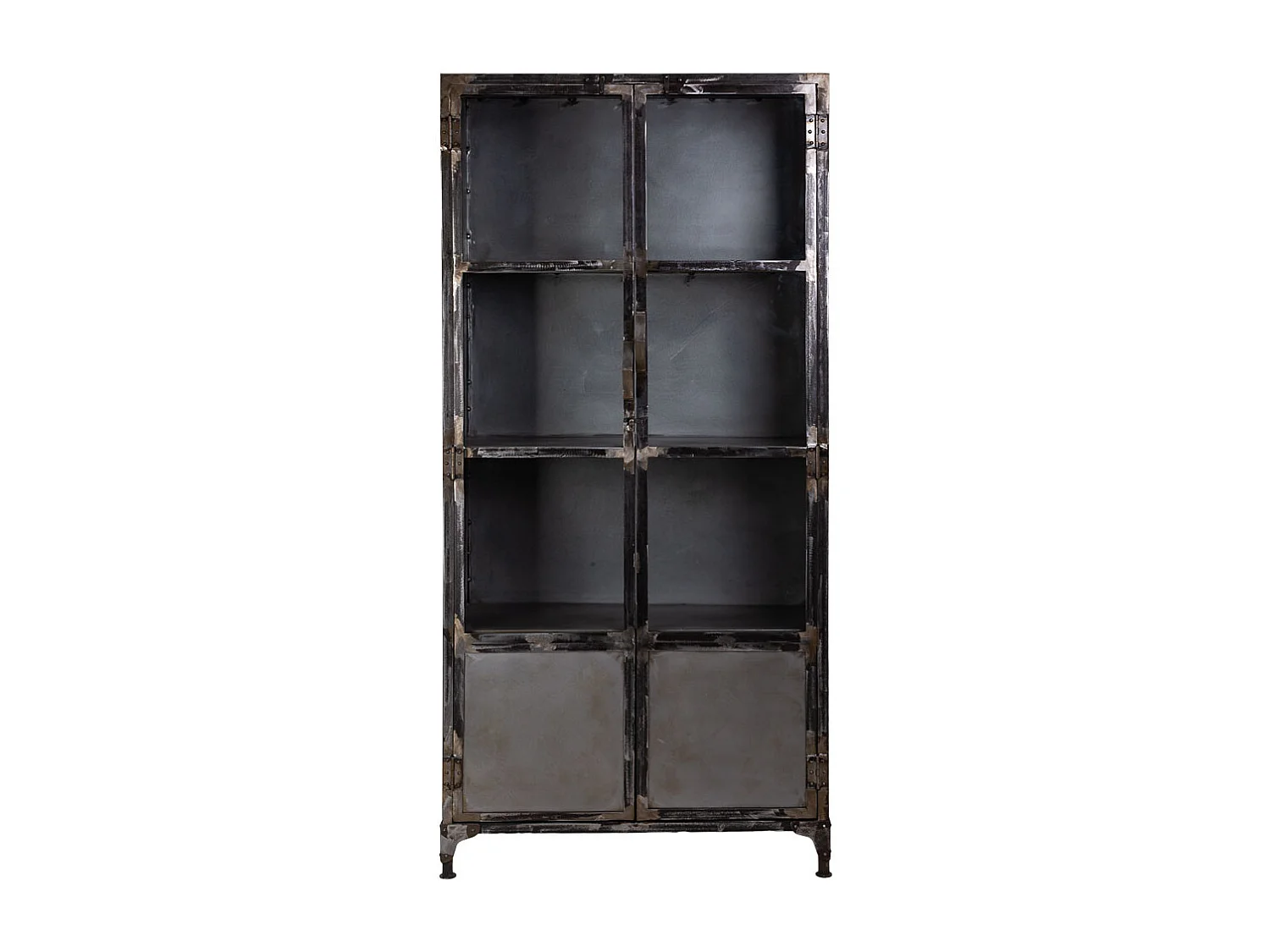 Schwarze Metallvitrine 90x40x190h cm