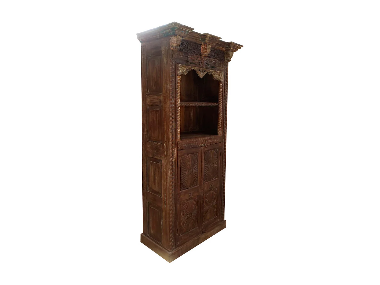 Braunes Holzregal, 99x53x217H cm