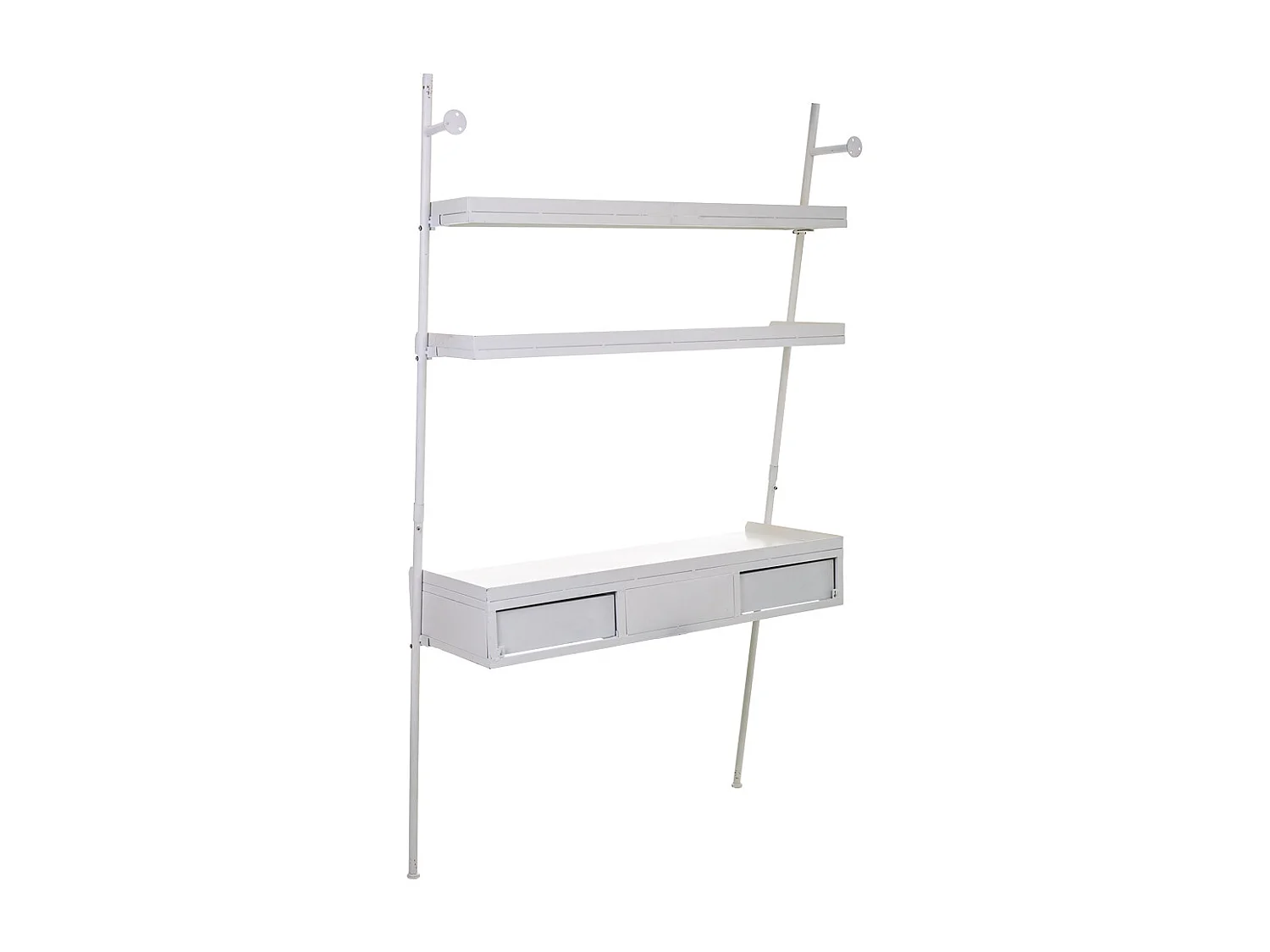 Scaffale da scrivania in metallo bianco 107x45x188h