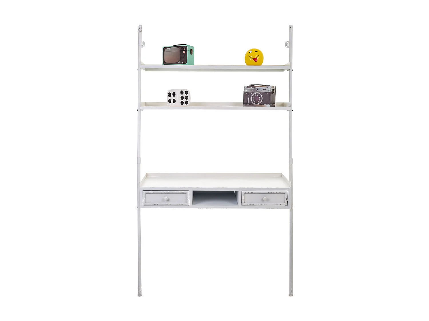 Étagère bureau en métal blanc 107x45x188h