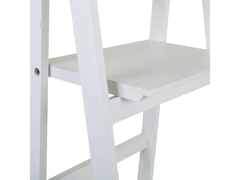 Escalera estantería de madera lacado blanca 41x38x150h cm