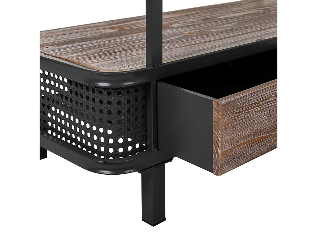 Graues Metall- und Holzregal 100x40x181h cm