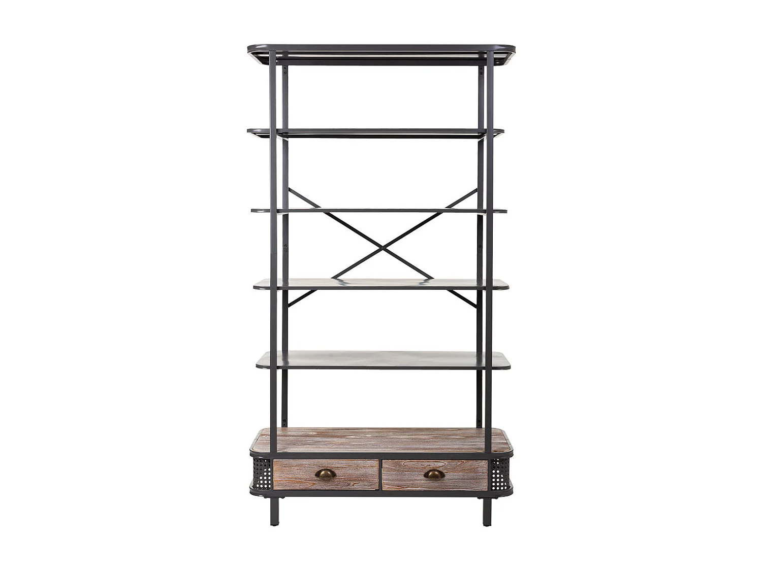 Estante metal e madeira cinza 100x40x181