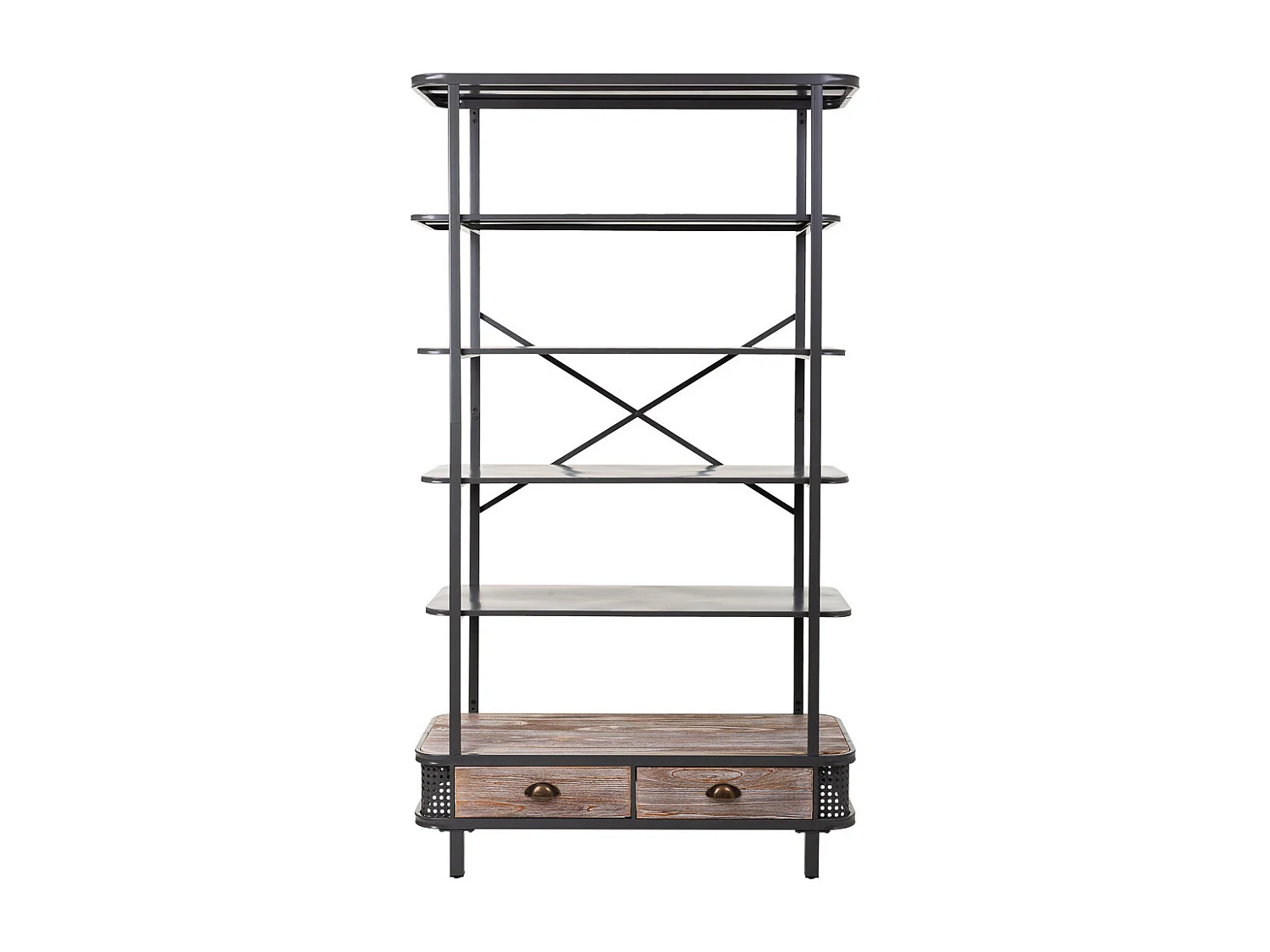 Estante metal e madeira cinza 100x40x181
