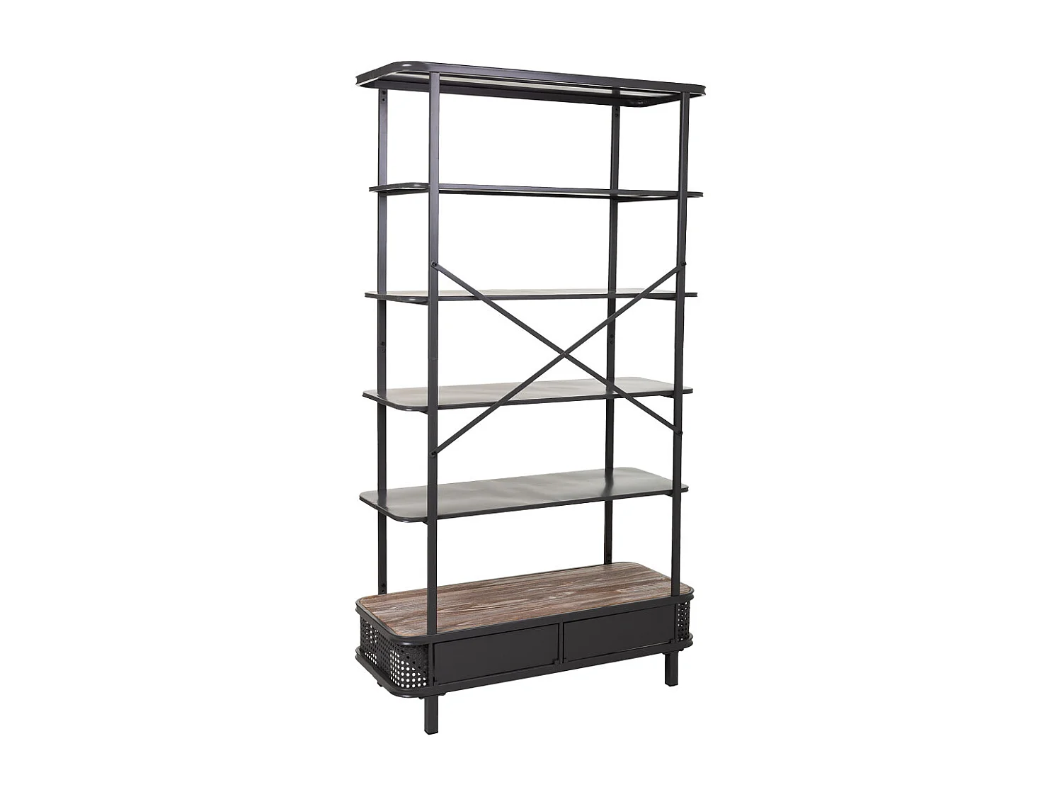Estante metal e madeira cinza 100x40x181