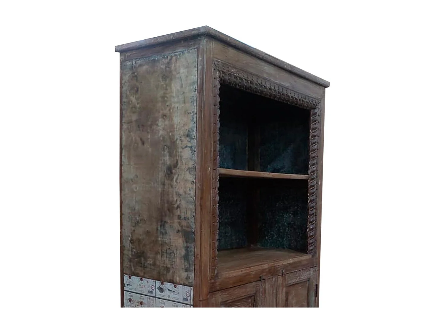 Braunes Bücherregal aus Holz, 107x42x213hcm